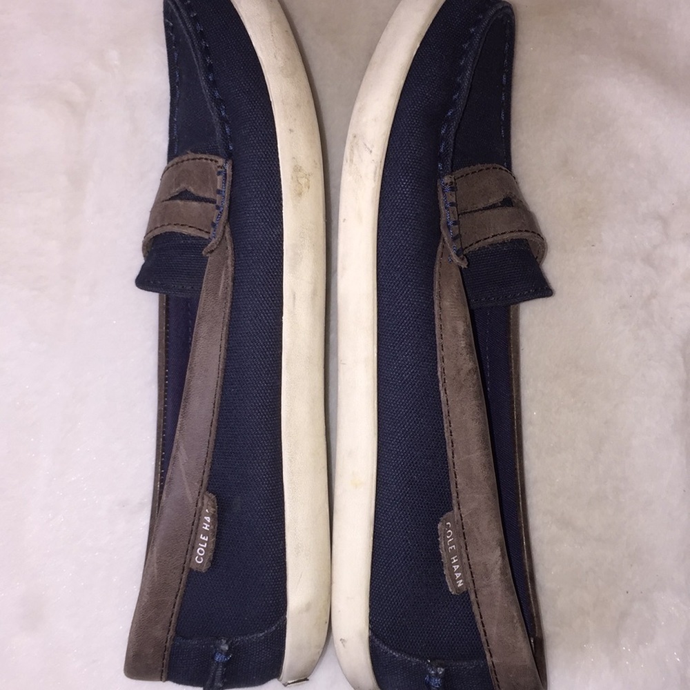 Cole Haan blue brown loafers. Size 7. - Picture 5 of 8